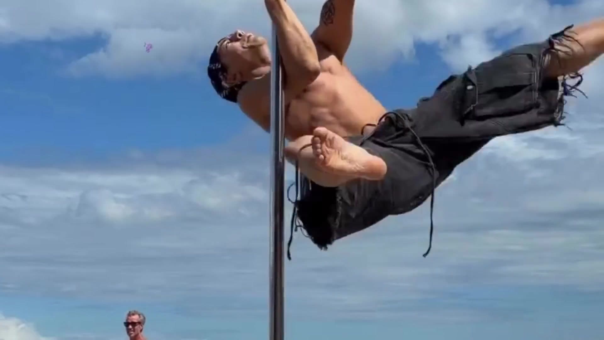 Pole dance in motion at the Phuket Pole Art Retreat, Ayara Kamala